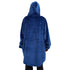 Snuggs Blanket Hoodie Dark Blue Christmas Deer Pocket